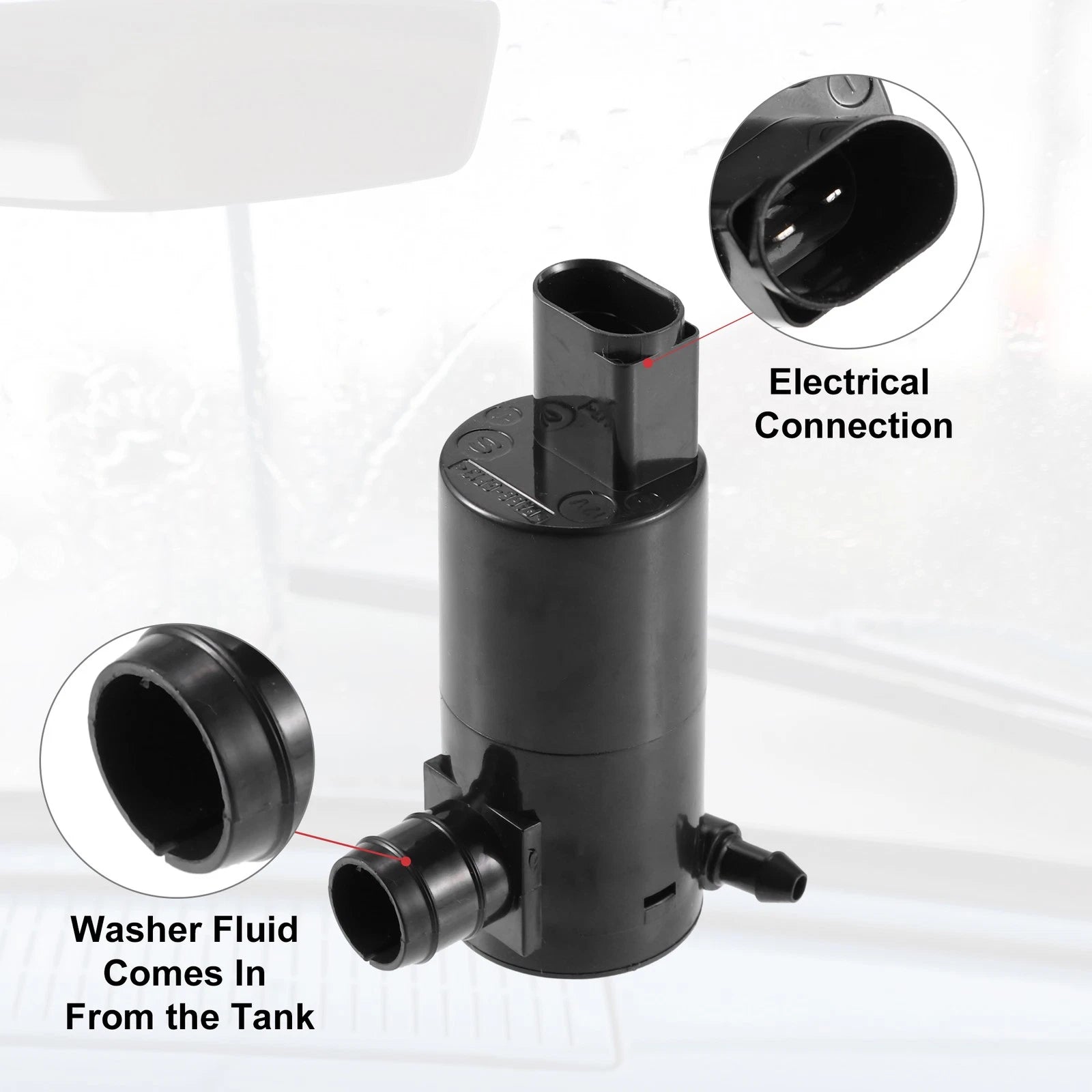 Windshield Washer Pump for Washing System Replacement for Toyota Yaris (2011–2019)