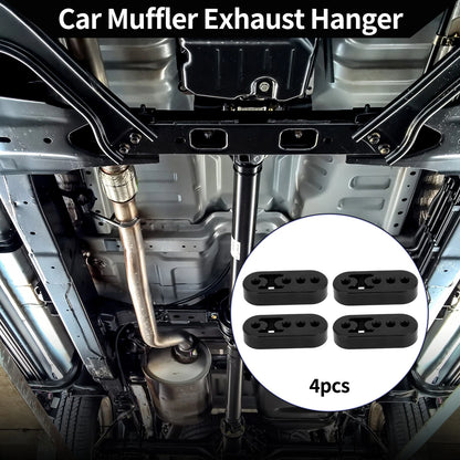 Set of 4 Exhaust Hangers for Car (12mm ID) PU Rubber Black