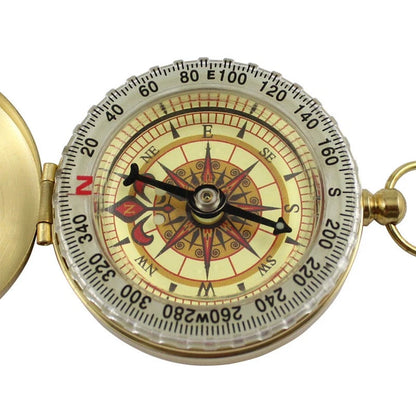 Luminous Brass ABS Military Compass Keychain for Outdoor Camping
