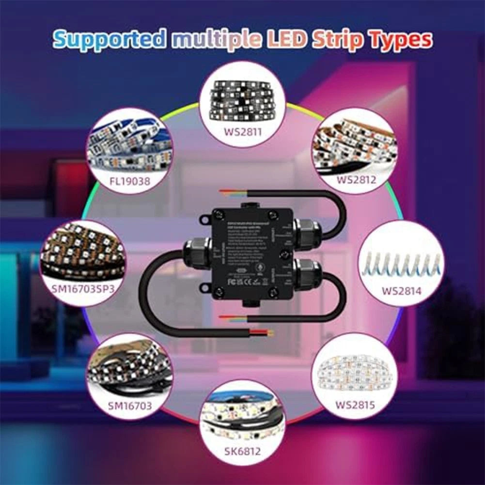 IP65 LED Controller with Mic for ESP32 (Pool Spa Boat Outdoor Lighting)