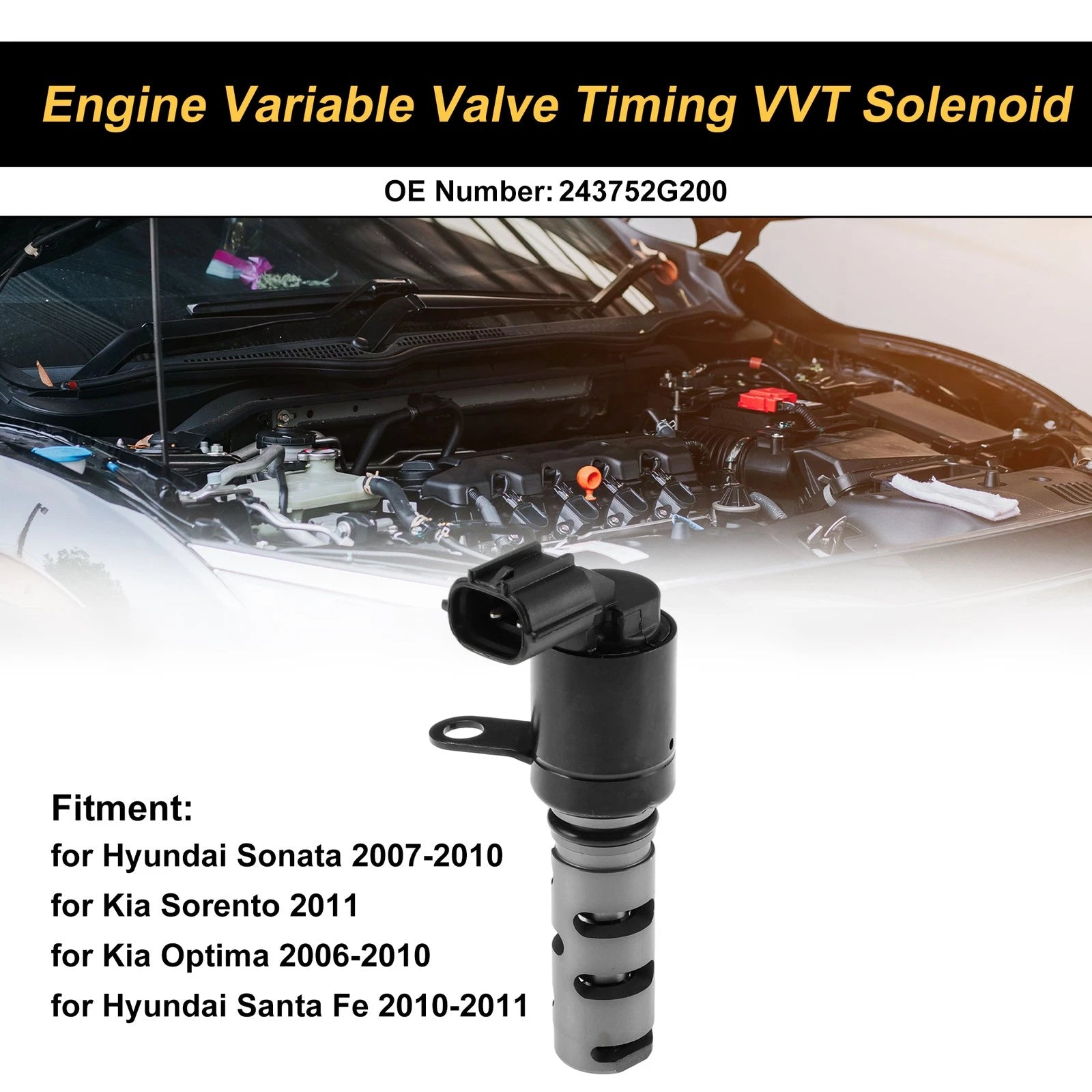 Engine Variable Valve Timing VVT Solenoid Replacement for Hyundai Sonata (2007–2010)