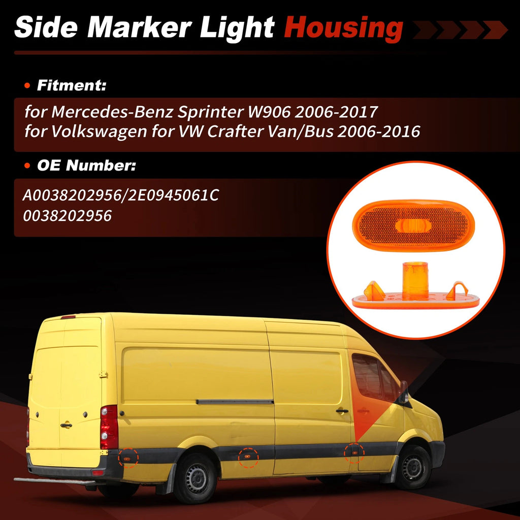 Side Marker Light Housing Replacement for Mercedes-Benz Sprinter for VW Crafter (2005–2018)
