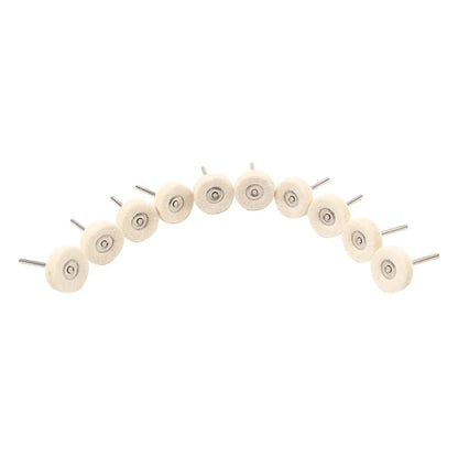 10pcs Wool Felt Polishing Buffing Wheel Discs for Rotary Tool (3mm Shank)