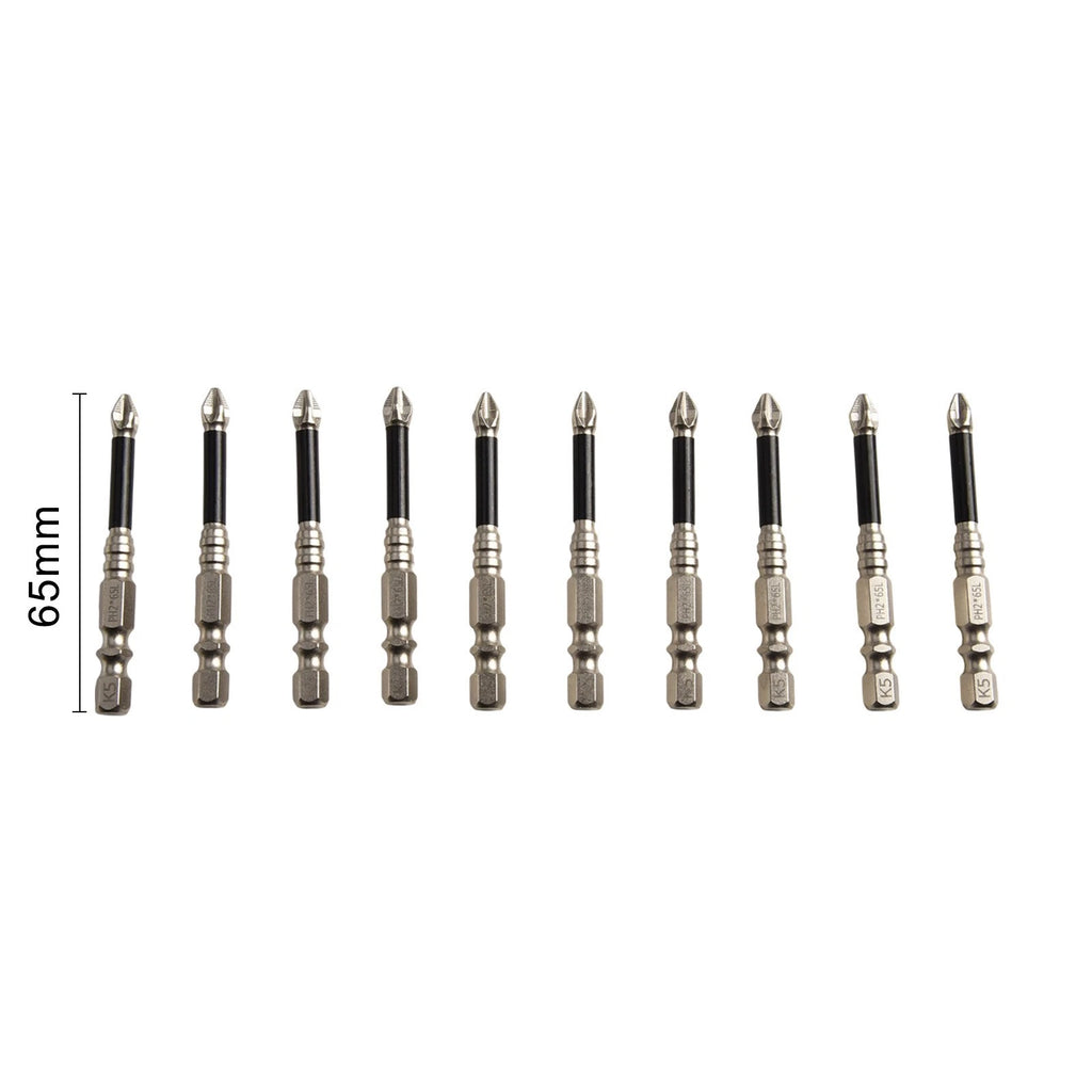 10-Piece Magnetic Screwdriver Bit Set for Strong Driving