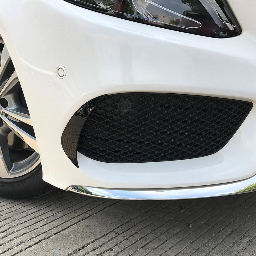 Carbon Look Front Bumper Canards for Benz C-Class AMG-Line W205 (2015–2019)
