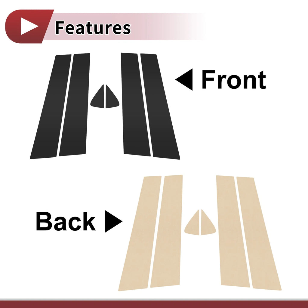 Door Pillar Window Trim 6 Pc Replacement for Dodge Durango (2011–2020)