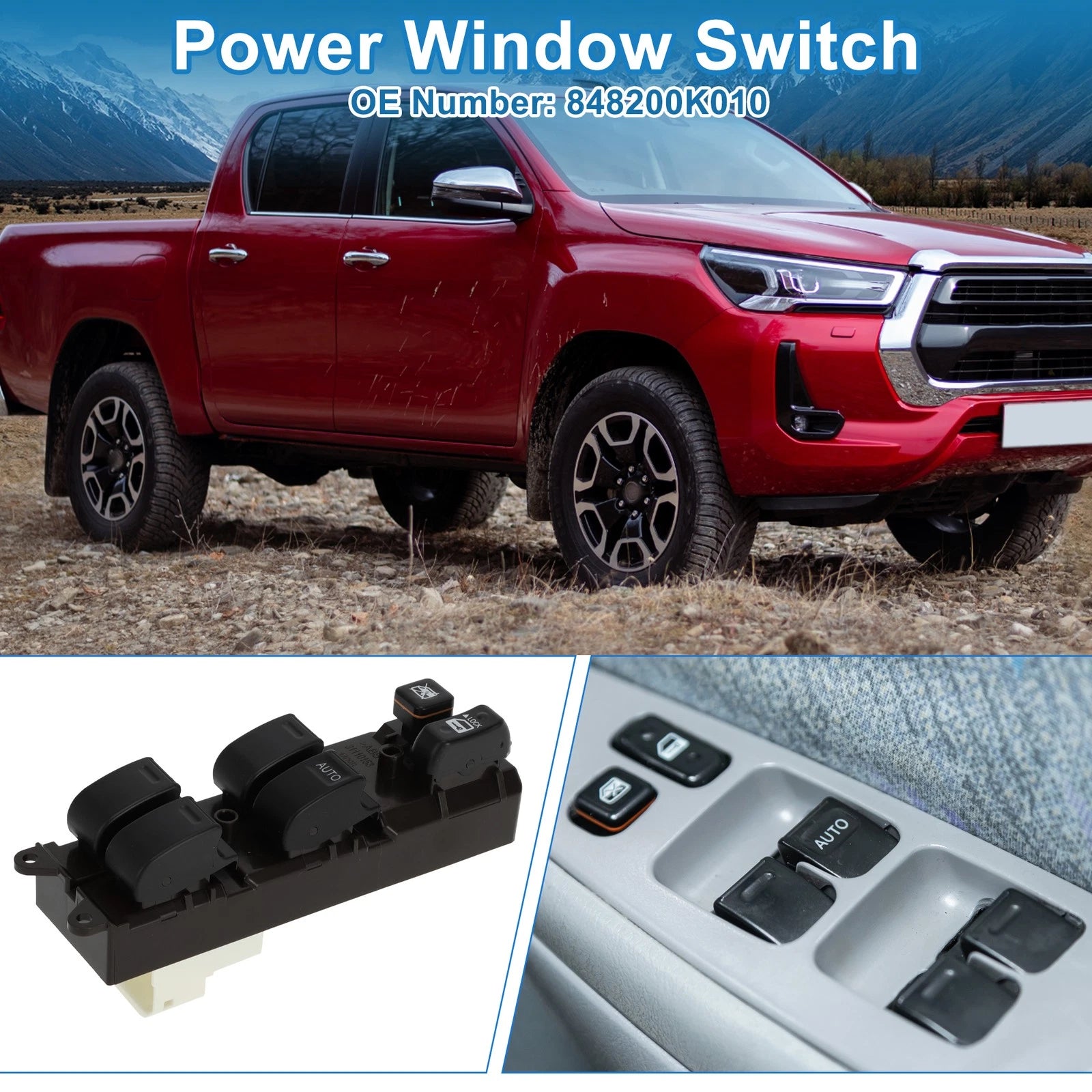 Front Right Driver Power Window Switch for Toyota Hilux Vigo Innova 2005–2015