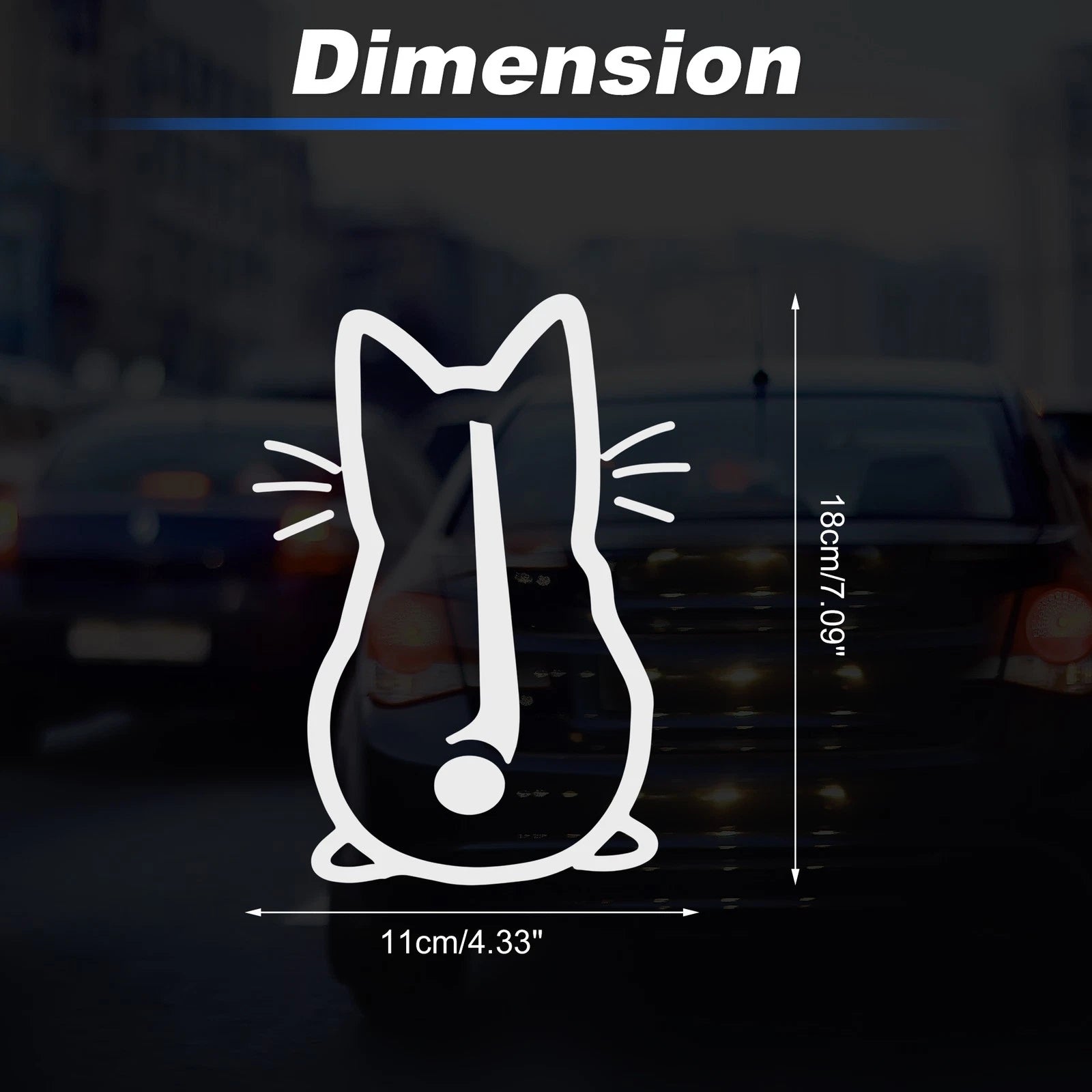 Reflective Bumper Decal for - Cute Kitten Design