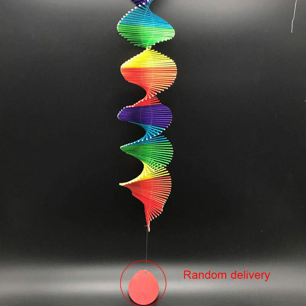 Rainbow Spiral Windmill Colorful Wind Chime Spinner for Garden