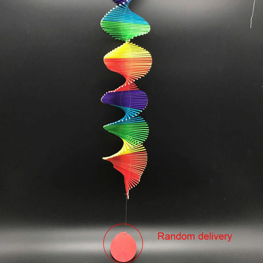 Rainbow Spiral Windmill Colorful Wind Chime Spinner for Garden