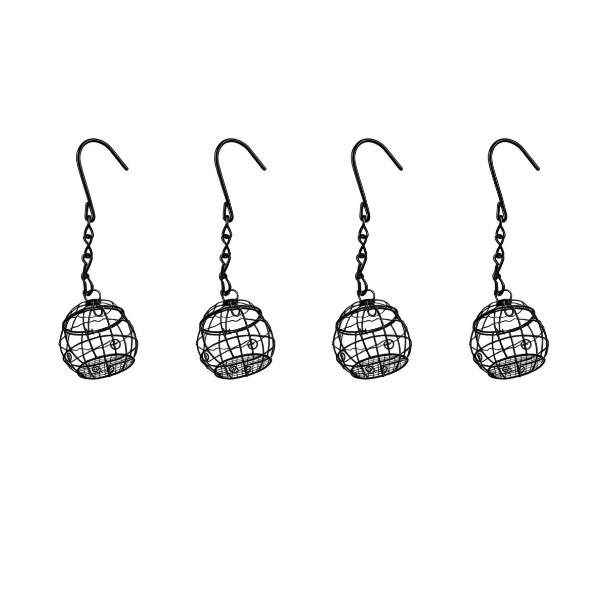 Spherical Bird Feeder for Fat Balls and Dried Fruit (12cm x 7cm) Black