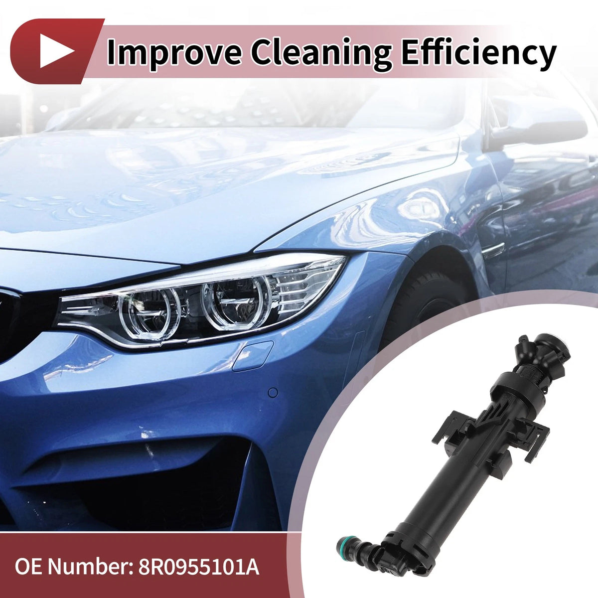 Front Headlight Washer Nozzle Replacement Driver Side for Audi Q5 (2009–2017)