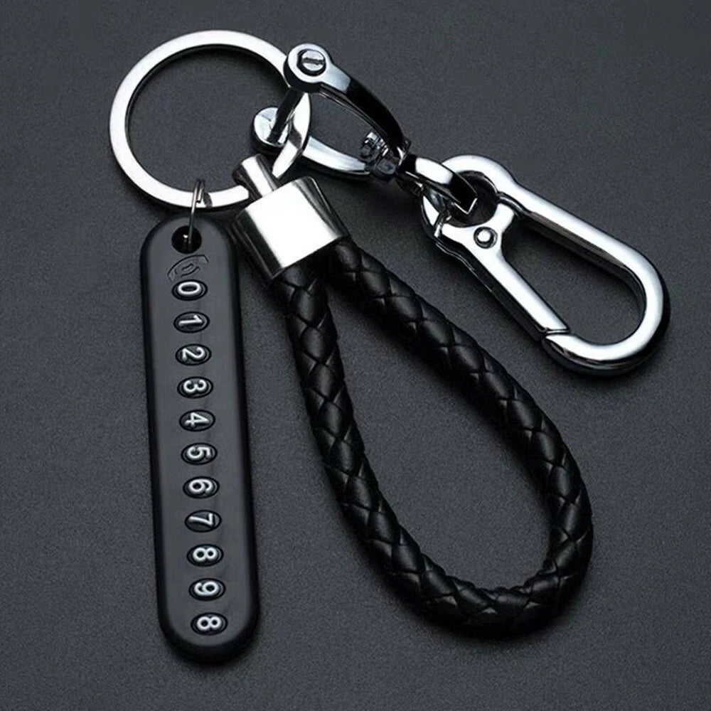 Anti-lost Phone Number Plate Keychain for Cars (Universal)