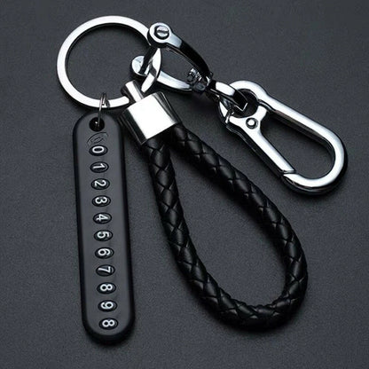 Anti-lost Phone Number Plate Keychain for Cars (Universal)