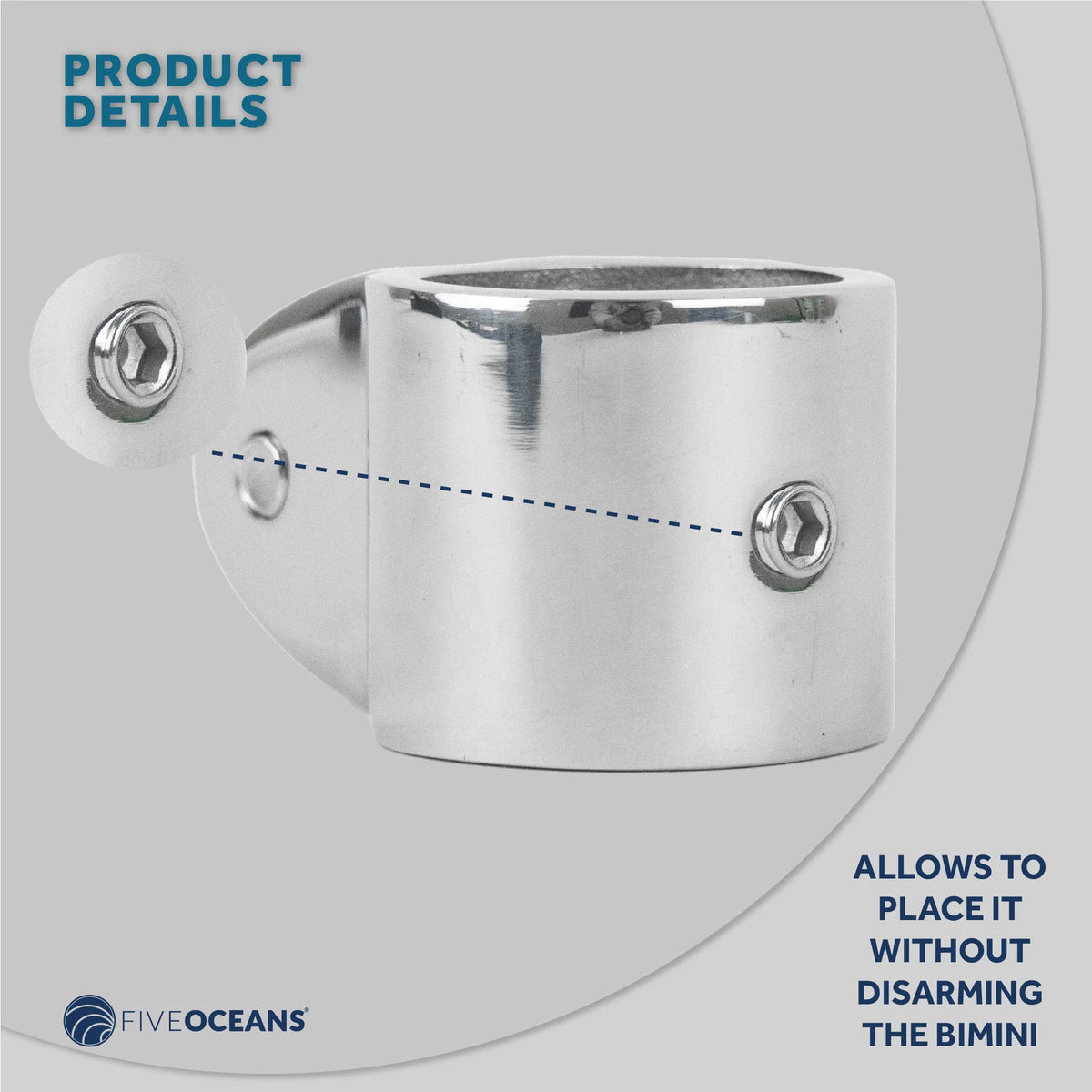 2X Jaw Slide Bimini Top Hardware for Marine Bimini Top (1" Stainless Steel)