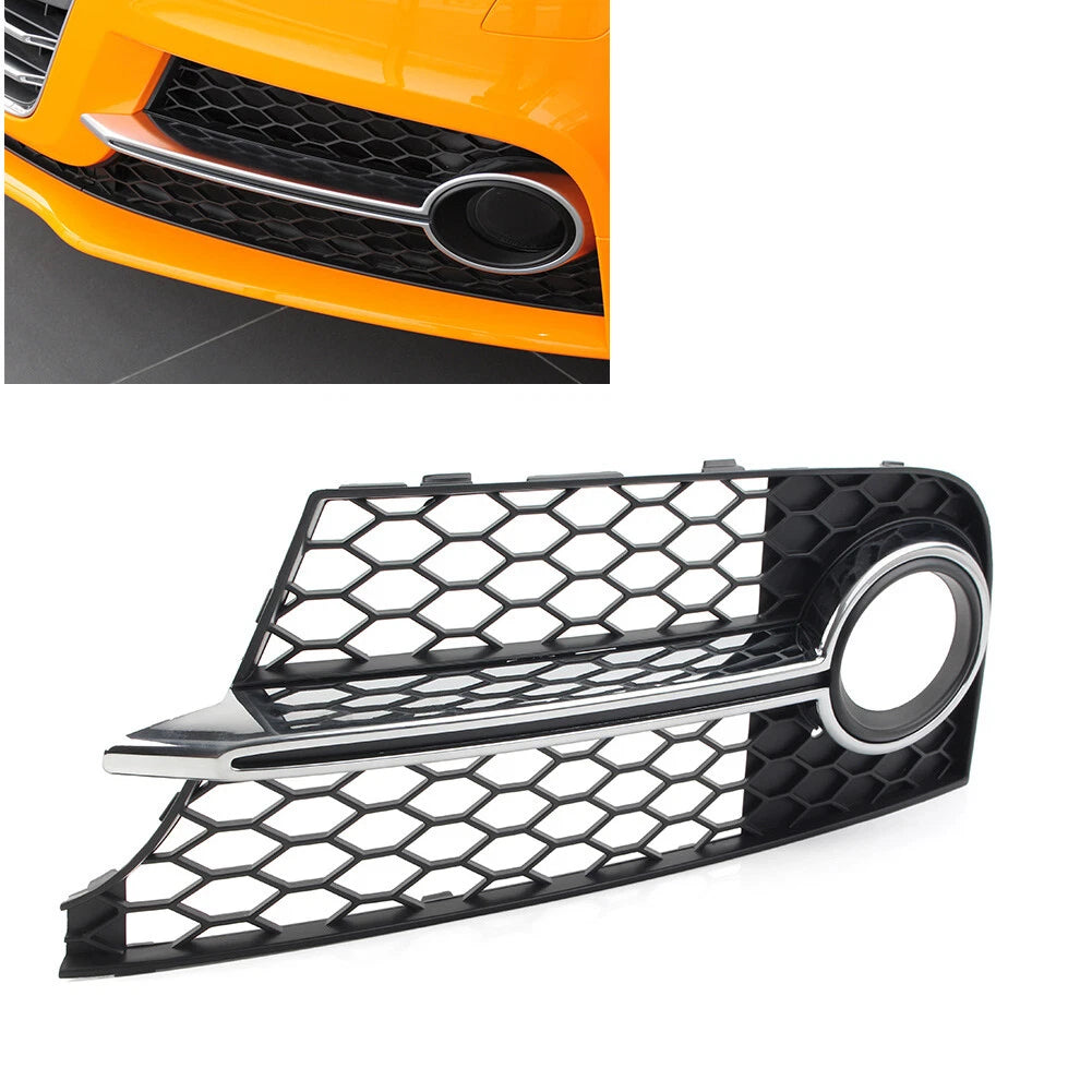Front Bumper Honeycomb Fog Light Grille Cover for Audi TT MK2 TTS (2011–2014)