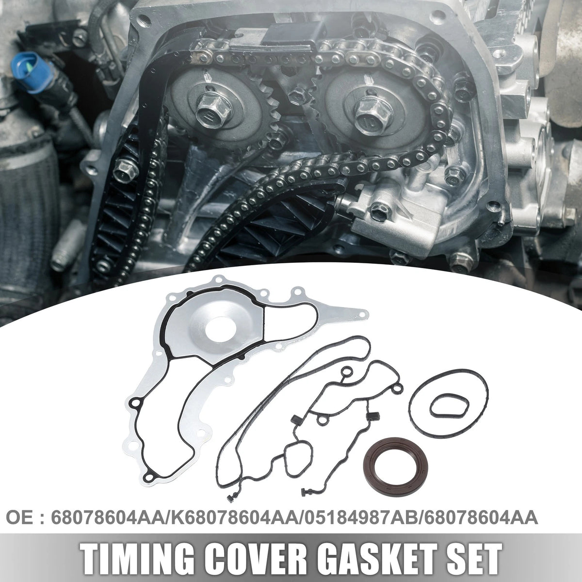 Timing Cover Gasket Set Replacement for Chrysler Dodge Ram 1500 (2013–2018)