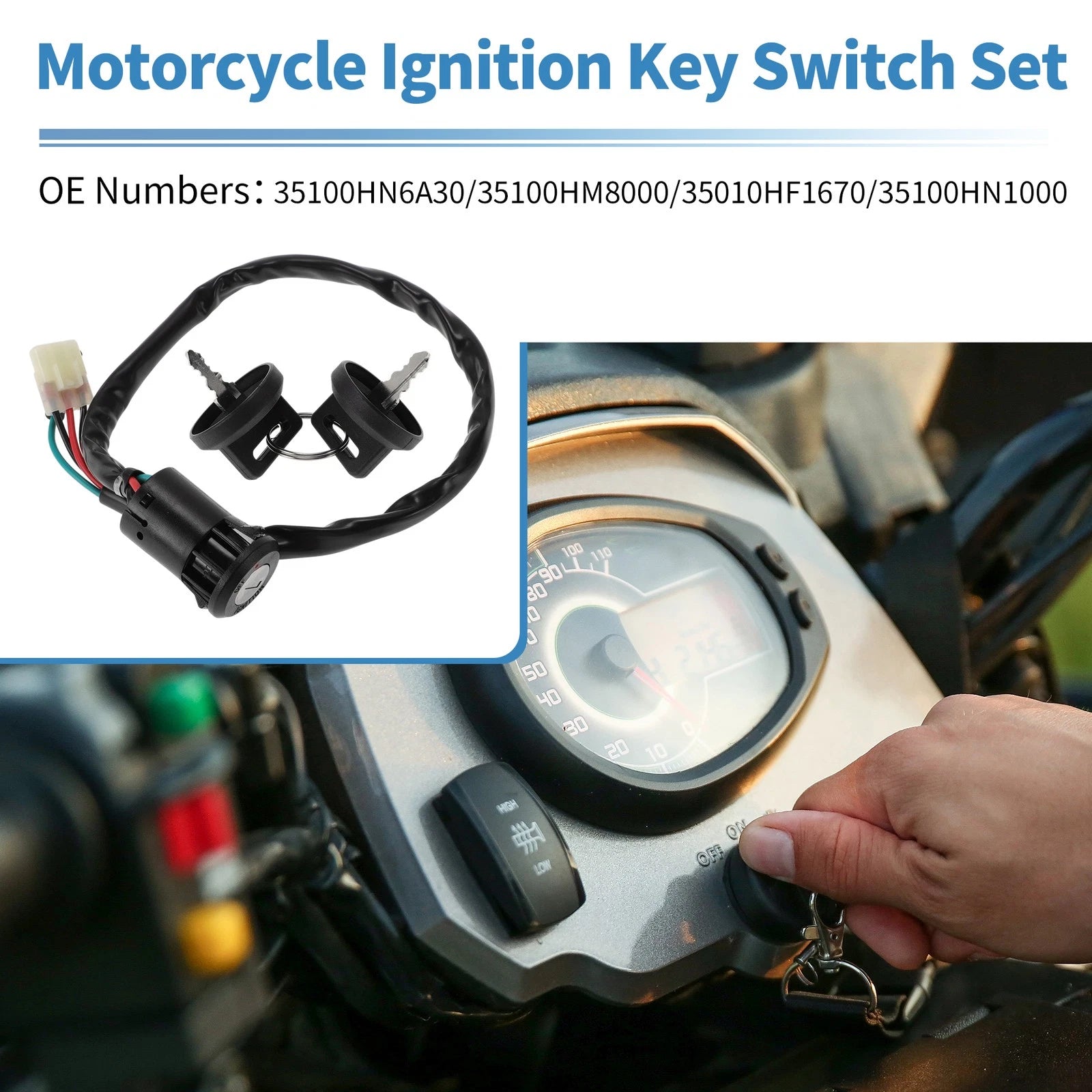 Ignition Key Switch Replacement for Honda TRX200 FourTrax (1991–1999)