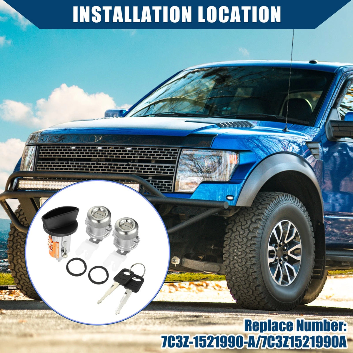 Door Lock Cylinder Pair Replacement for Ford F150 (1997–2011)
