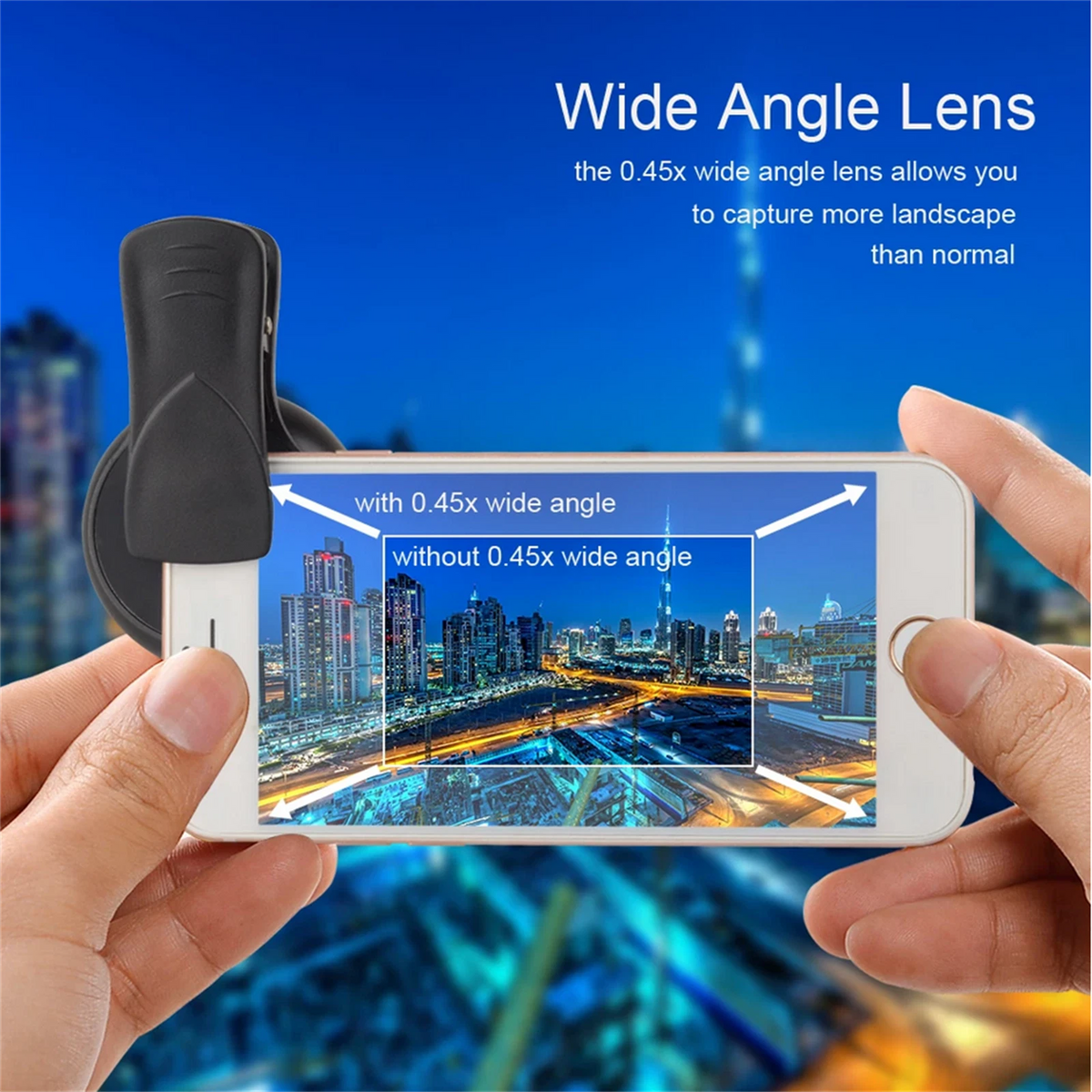 2X Mobile Phone Lens 0.45X Wide Angle & 10X Macro for Smartphones