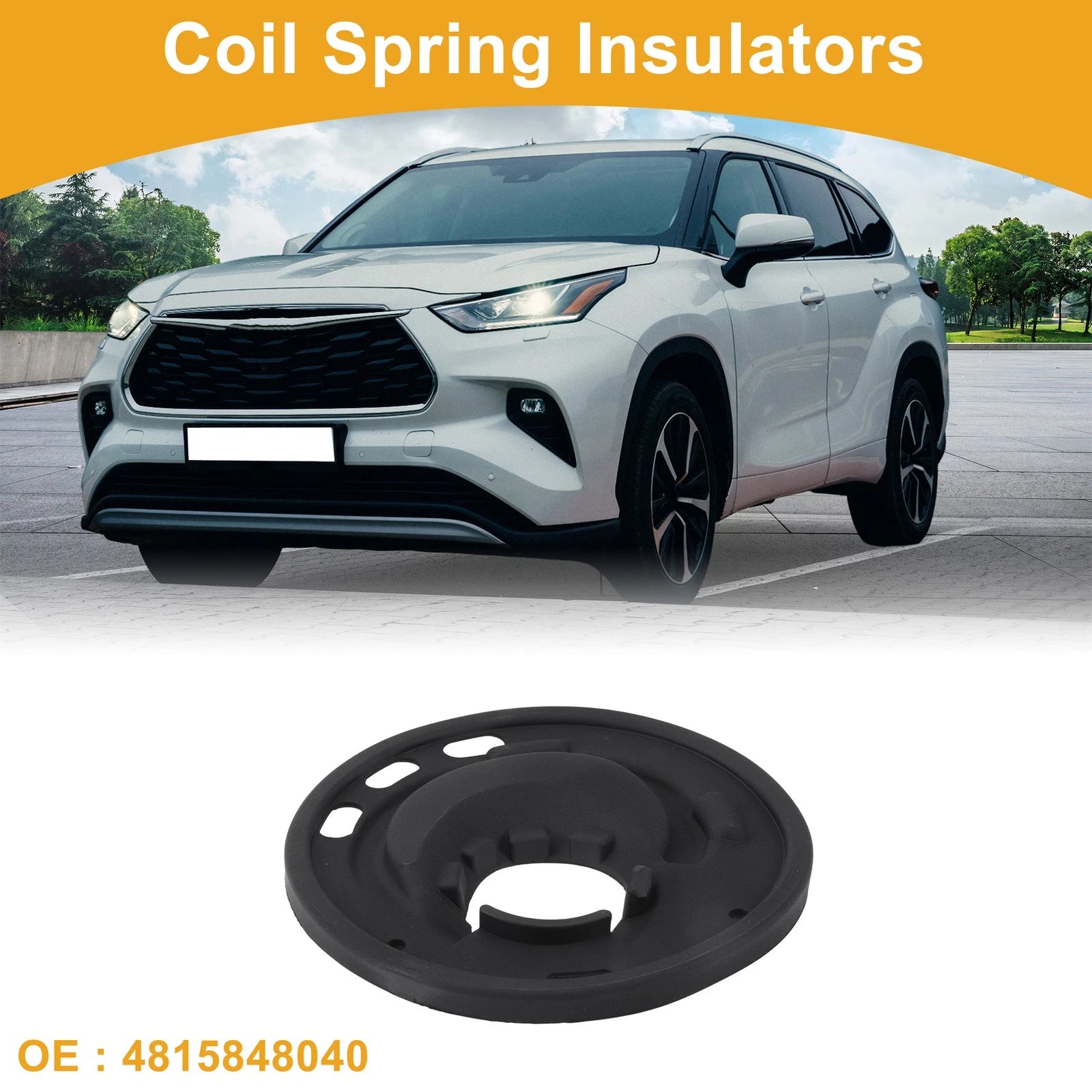 Lower Coil Spring Insulator Rubber Replacement 1 Pc for Toyota Highlander (2001–2023)
