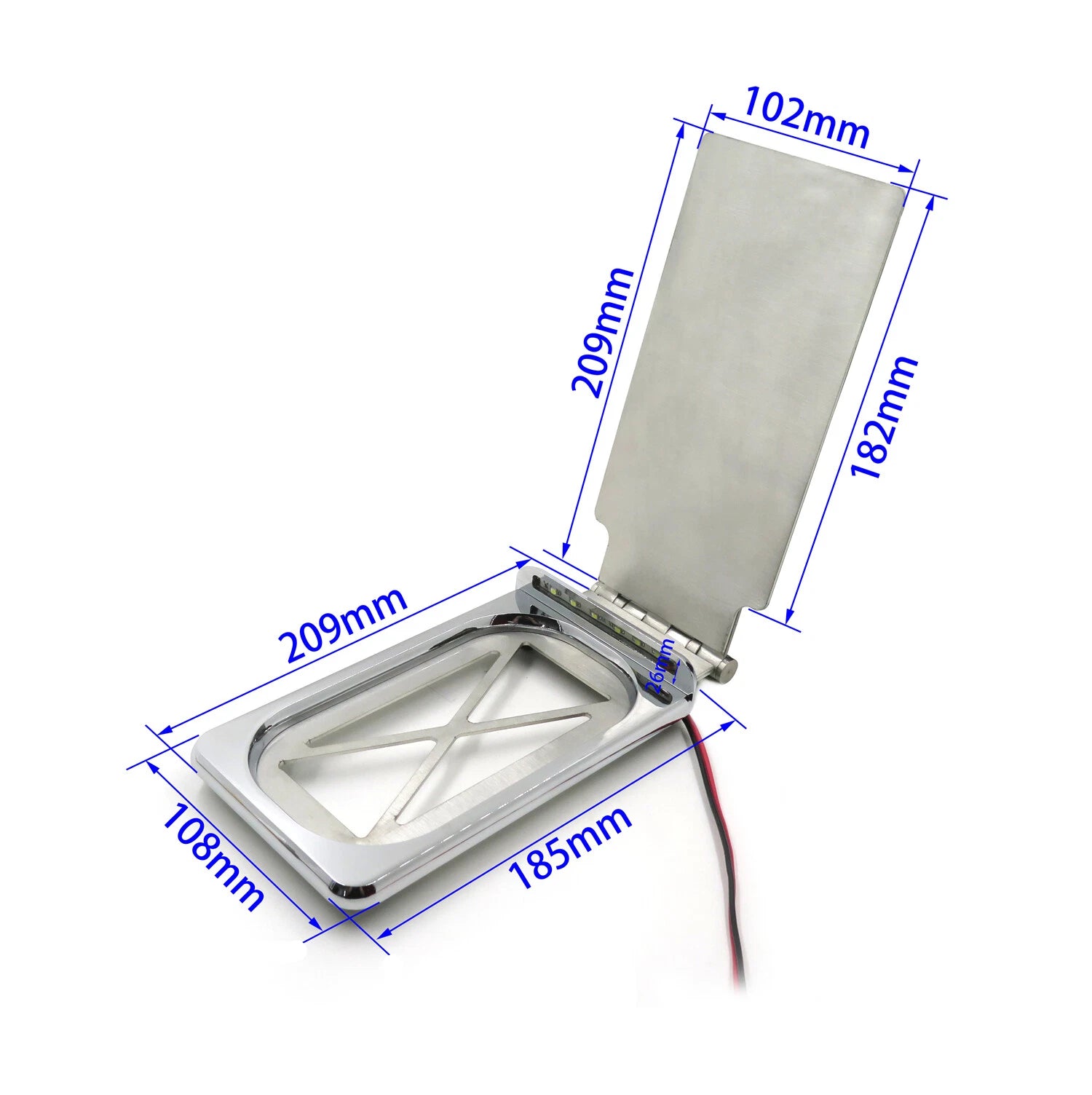 Folding Tag Bracket License Plate LED Light for Touring (w/ Hard ABS Bag)
