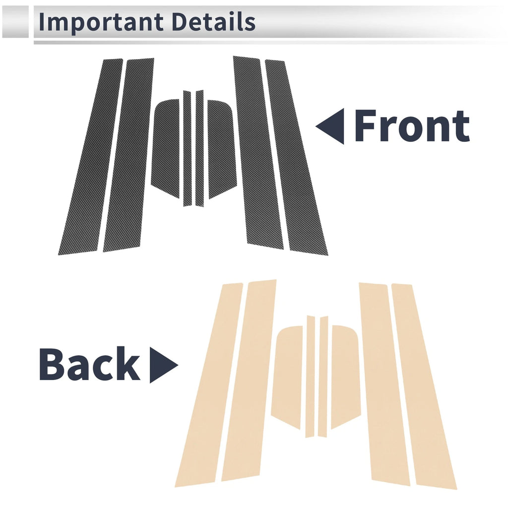 8 Pcs Door Pillar Window Trim Replacement for Mazda 3 Axela (2006–2012)