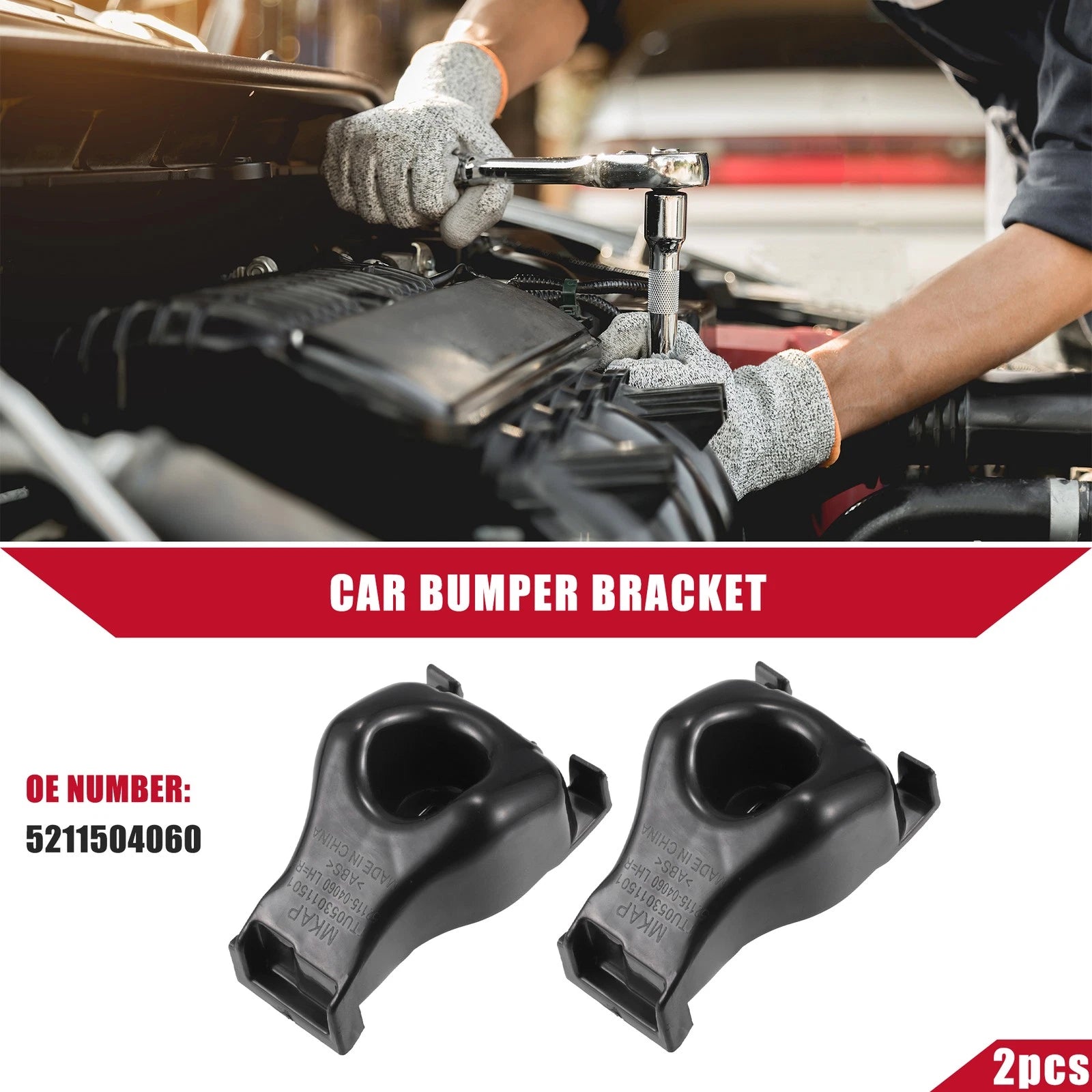 2pcs Front Bumper Bracket OEM Replacement for Toyota Tacoma (2005–2015)