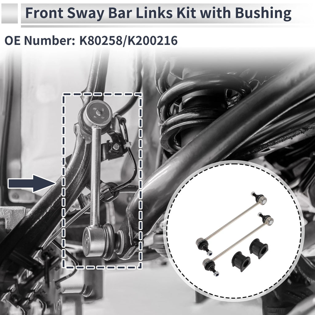 Front Stabilizer Bar Links with Bushings 2Pcs for Jeep Patriot (2011–2017)