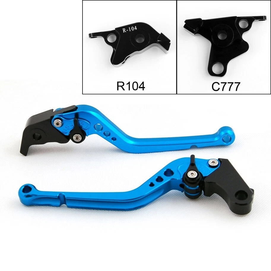 Long Brake Clutch Levers for Yamaha MT-01 (2004–2009), V-MAX (2009–2014) Blue