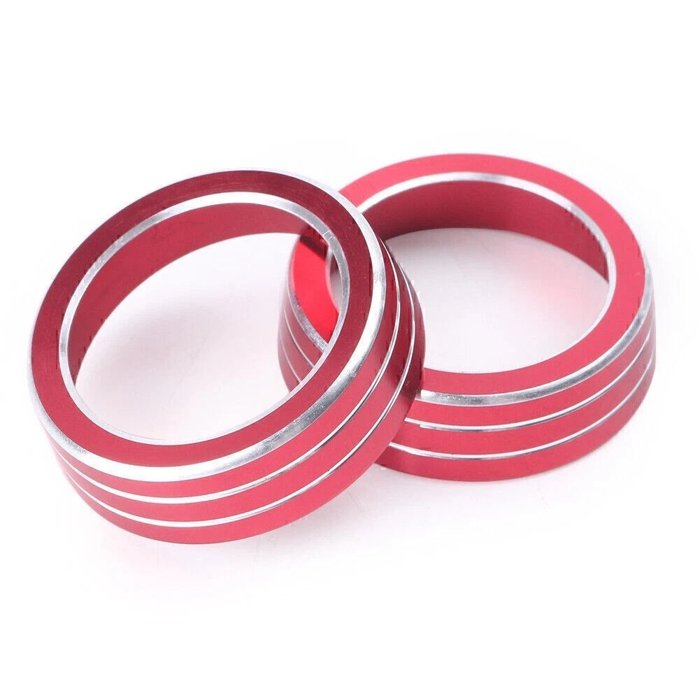 Set of 2 AC Heater Control Switch Rings Red for Honda Civic (2016–2017)