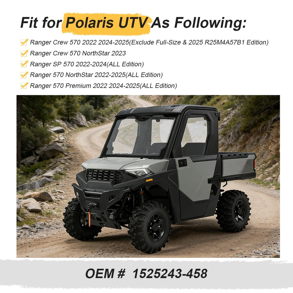 2X Front Matte Black Rim Caps for Polaris Ranger SP 570 (2022–2024) #1525243-458