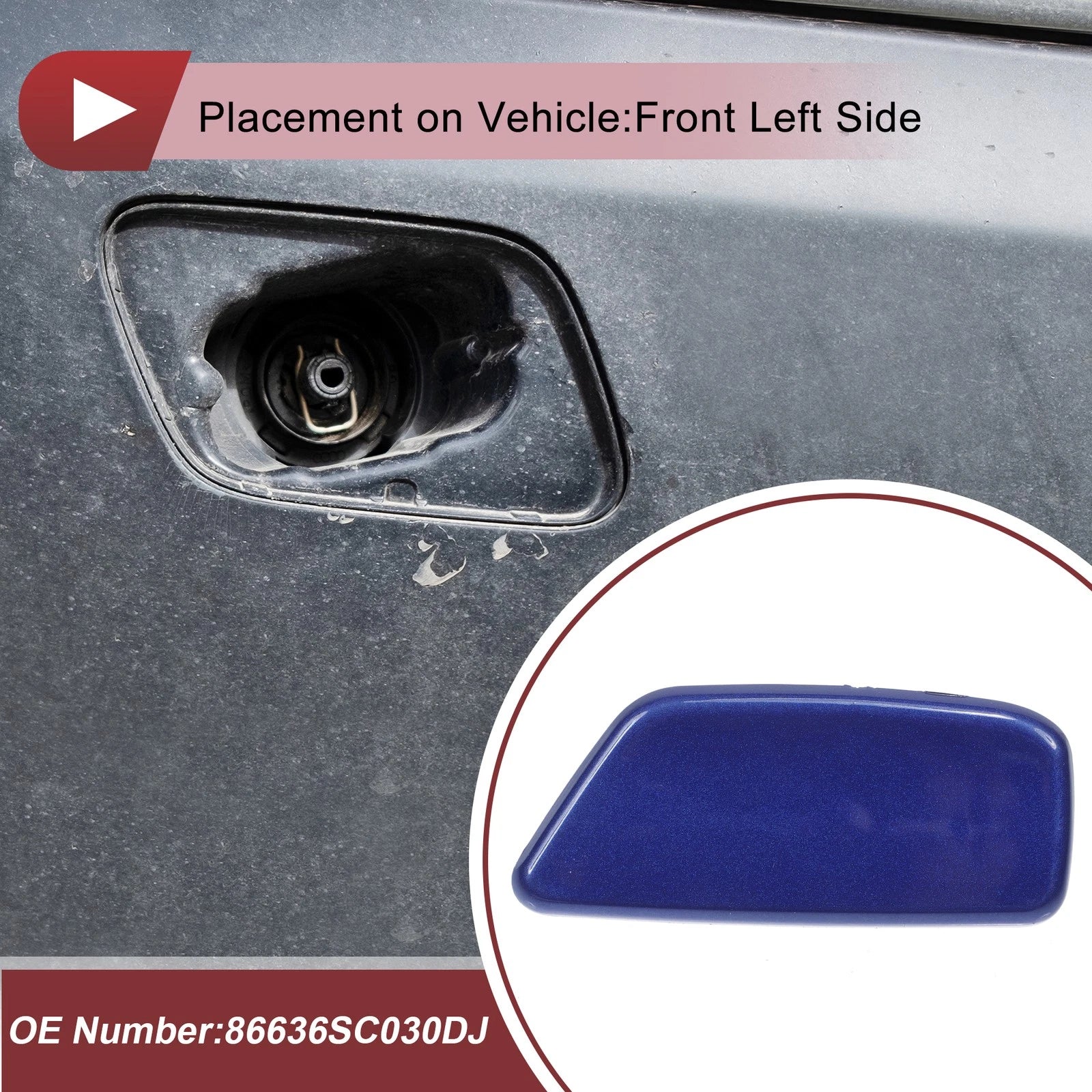 Front Left Washer Nozzle Cover Cap Replacement for Subaru Forester (2009–2012)
