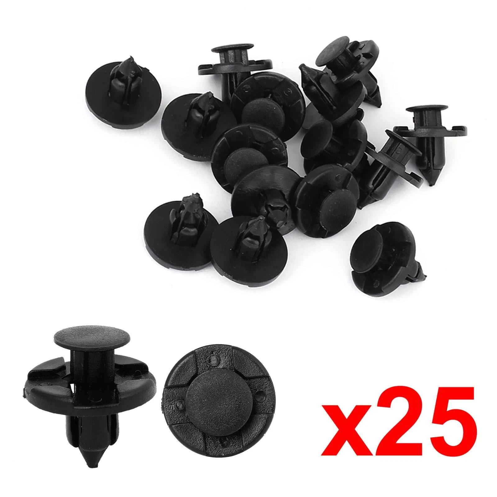 25 Pcs 8mm Hole Dia Plastic Rivet Push Clip for Nissan
