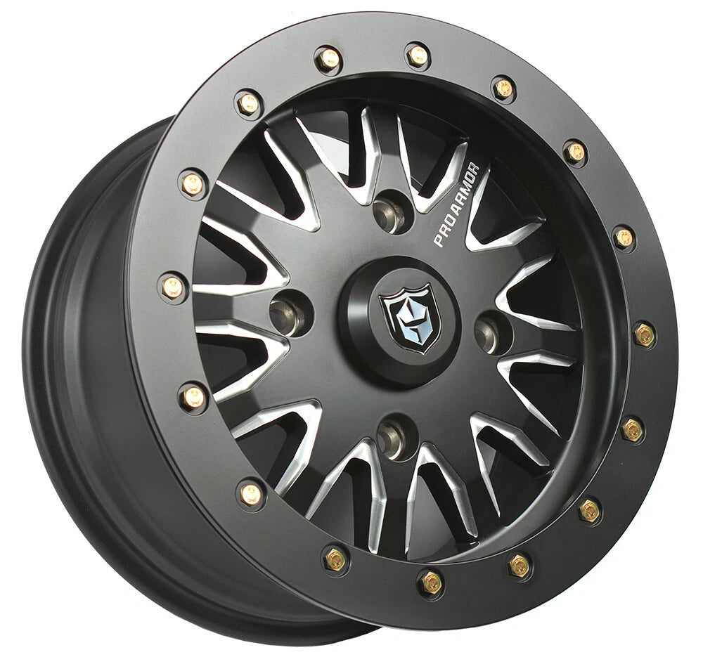 Pro Armor Halo Milled Beadlock Wheel Rim for UTV (15x7, 4/156, 38mm Offset)