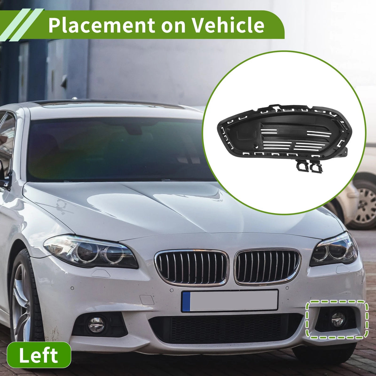 Front Left Fog Light Grill Replacement for Mercedes Benz CLA (2013–2019)