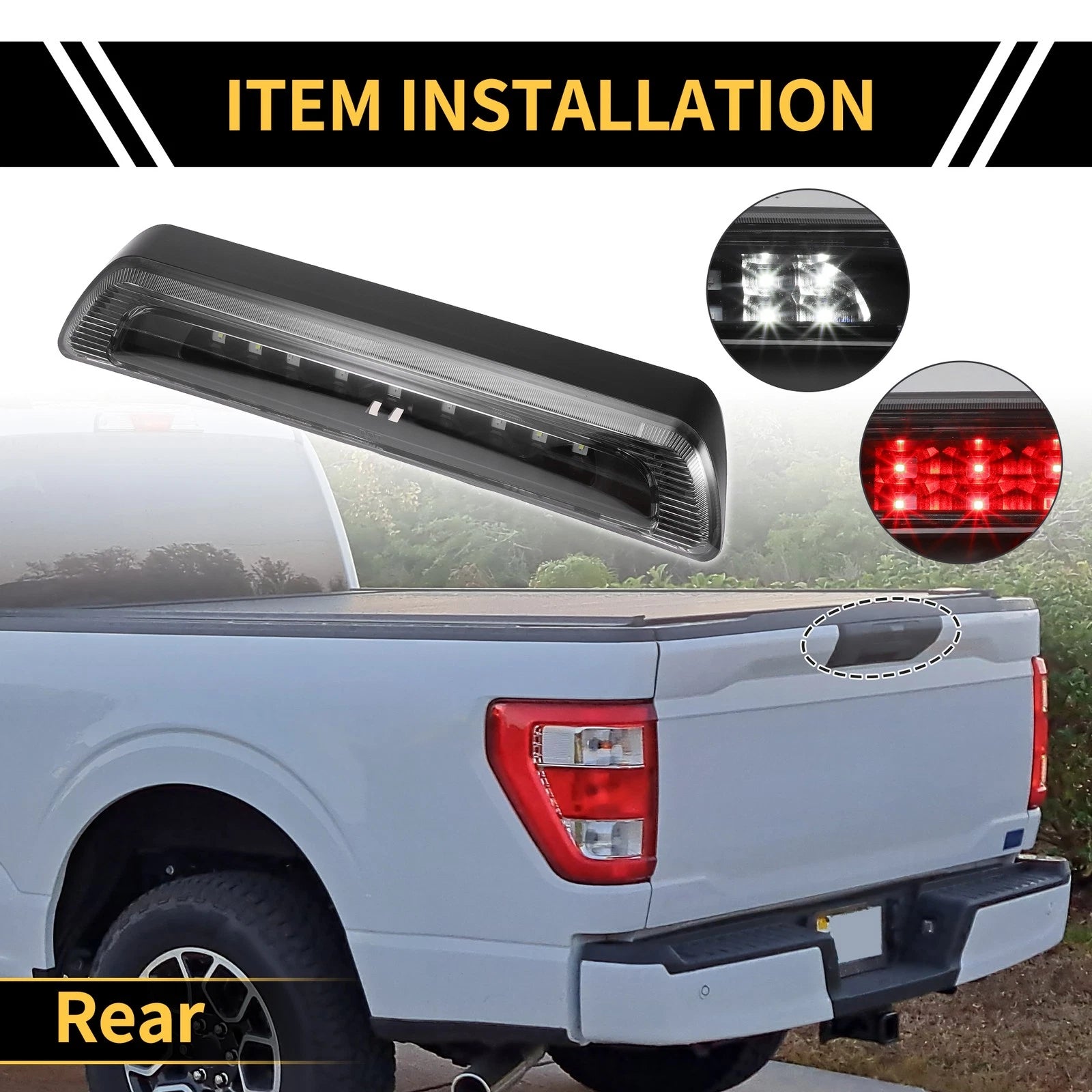 LED Third Brake Light Clear Lens for Toyota Tundra (2007–2018)