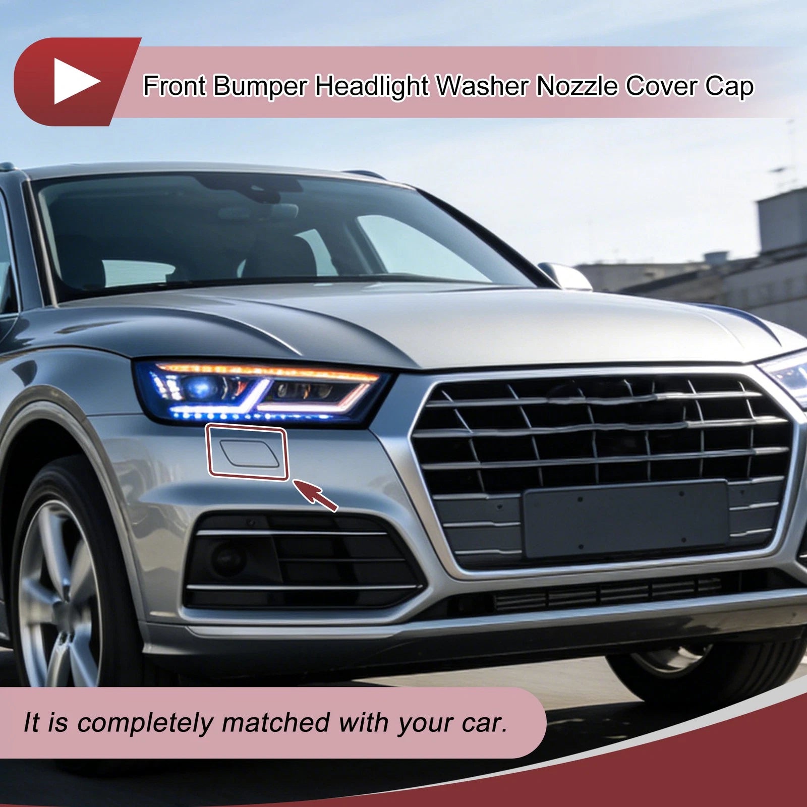 Headlight Washer Nozzle Cover Cap Replacement for Audi Q5 (2017–2021)