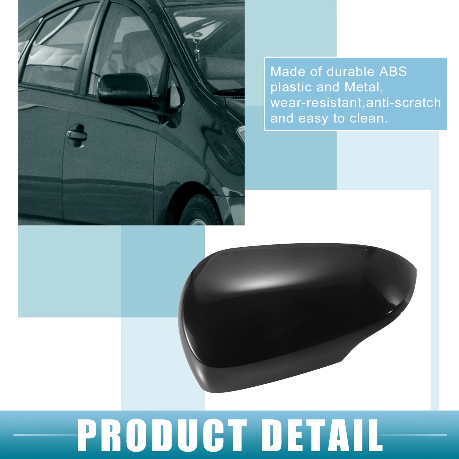 Left Rearview Mirror Cover Replacement No Paint for Toyota Prius C (2012–2017)