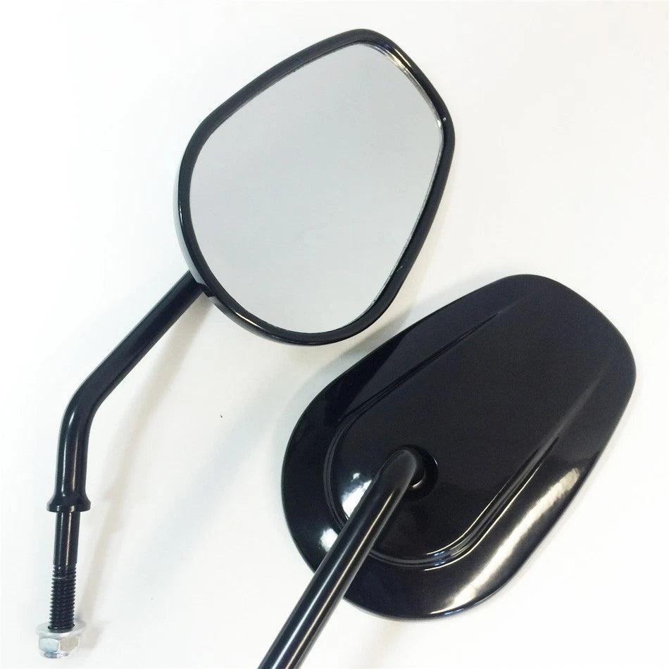 Black Rearview Mirrors for Harley Davidson FLSTC FXDB DYNA FXDF FLSTF (8mm)