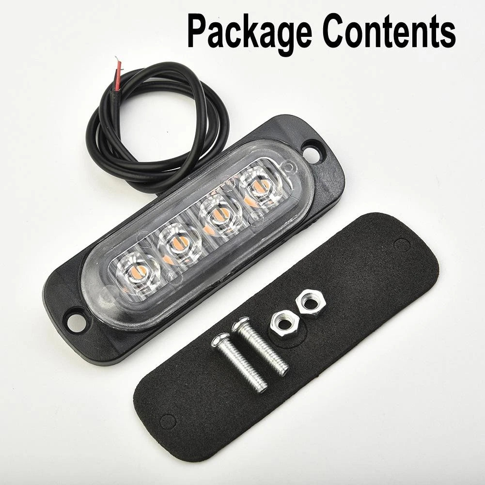 4LED Yellow Off-Road Fog Light Lamp for Truck Van (12-24V, 12W)