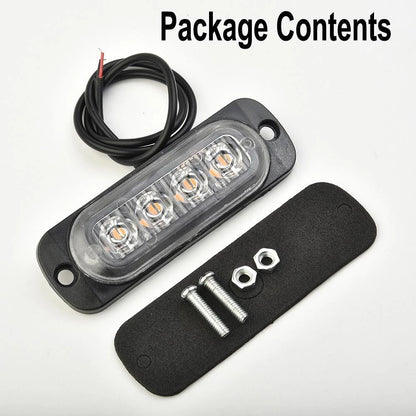 4LED Yellow Off-Road Fog Light Lamp for Truck Van (12-24V, 12W)