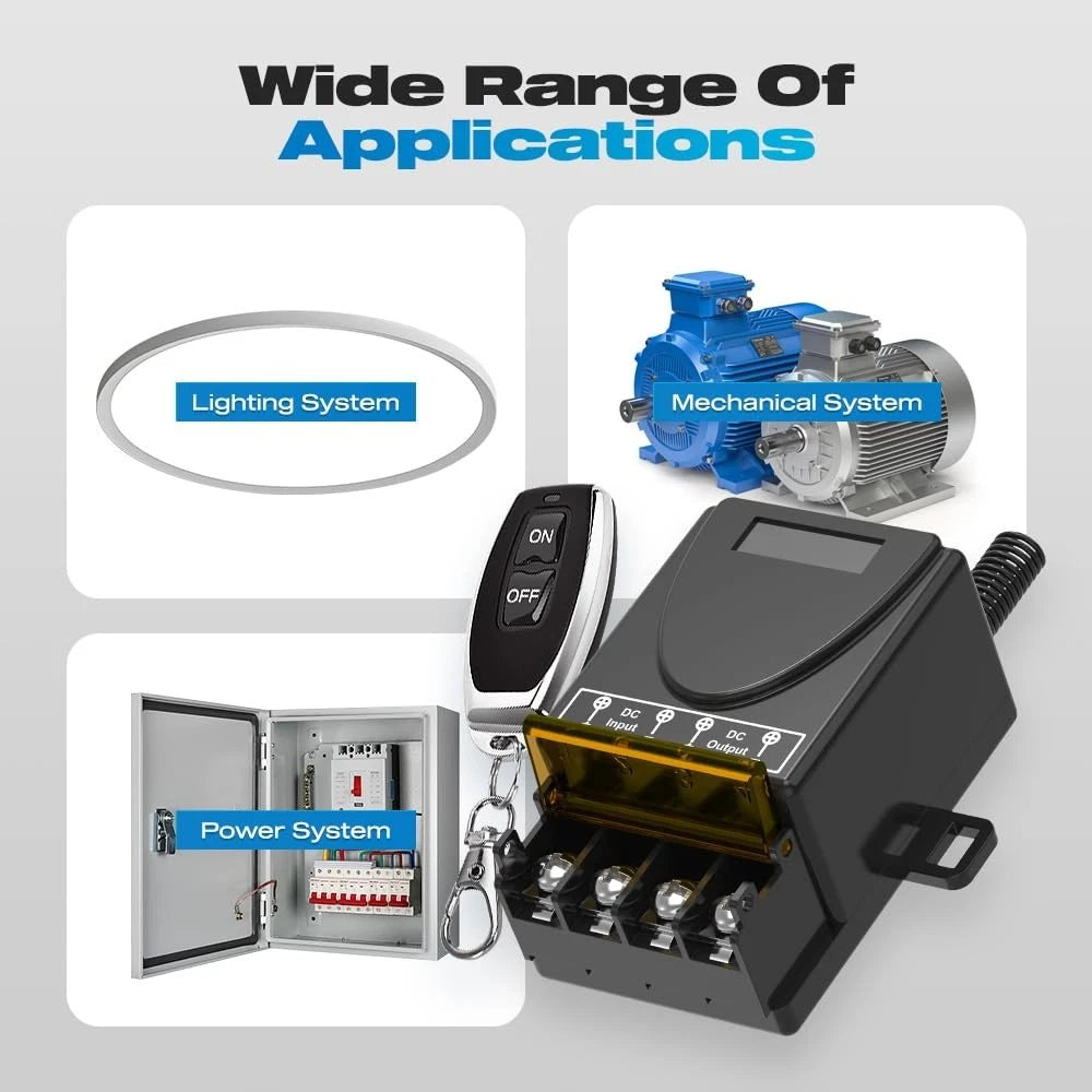 Wireless Remote Switch 30A Relay for DC 12V - 72V (433MHz)