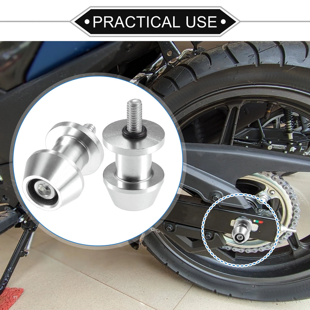 Swingarm Spools 6mm Pair Replacement for Motorbike Stand Stand for Silver Tone (2000–2020)