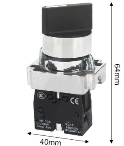 22mm Rotary Switch for XB2-BD23 BD24 (600V) - Stable Self-Locking Mechanism