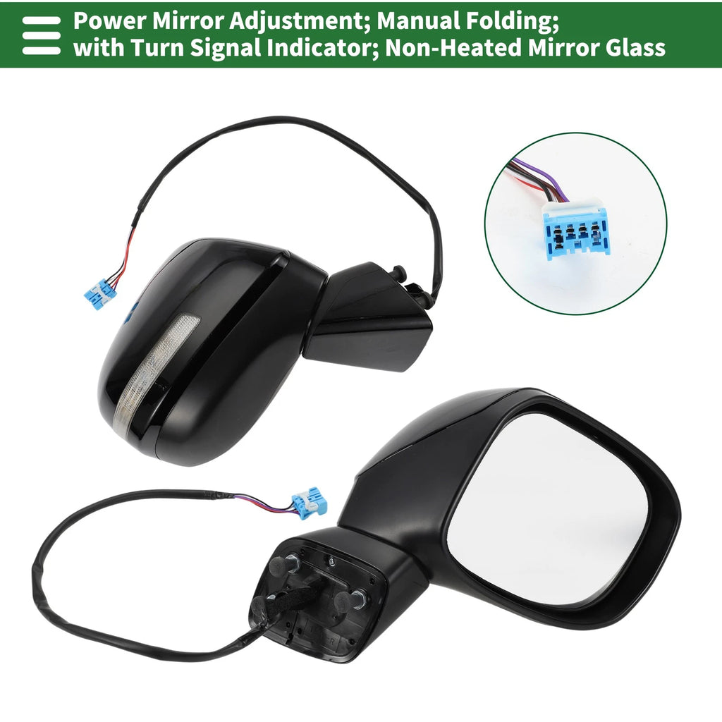 Right Side Door Mirror for Honda Civic (Manual Folding, Gloss Black)