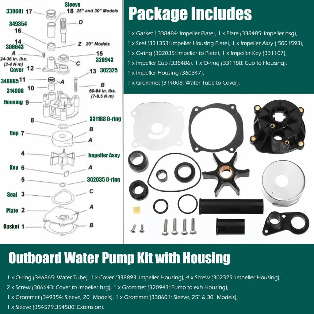 Water Pump Impeller Kit for Johnson (2000–2006)