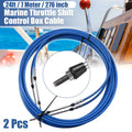 2pcs Shift Remote Control Box Cable for Yamaha (Marine, 24ft, 276 Inch)