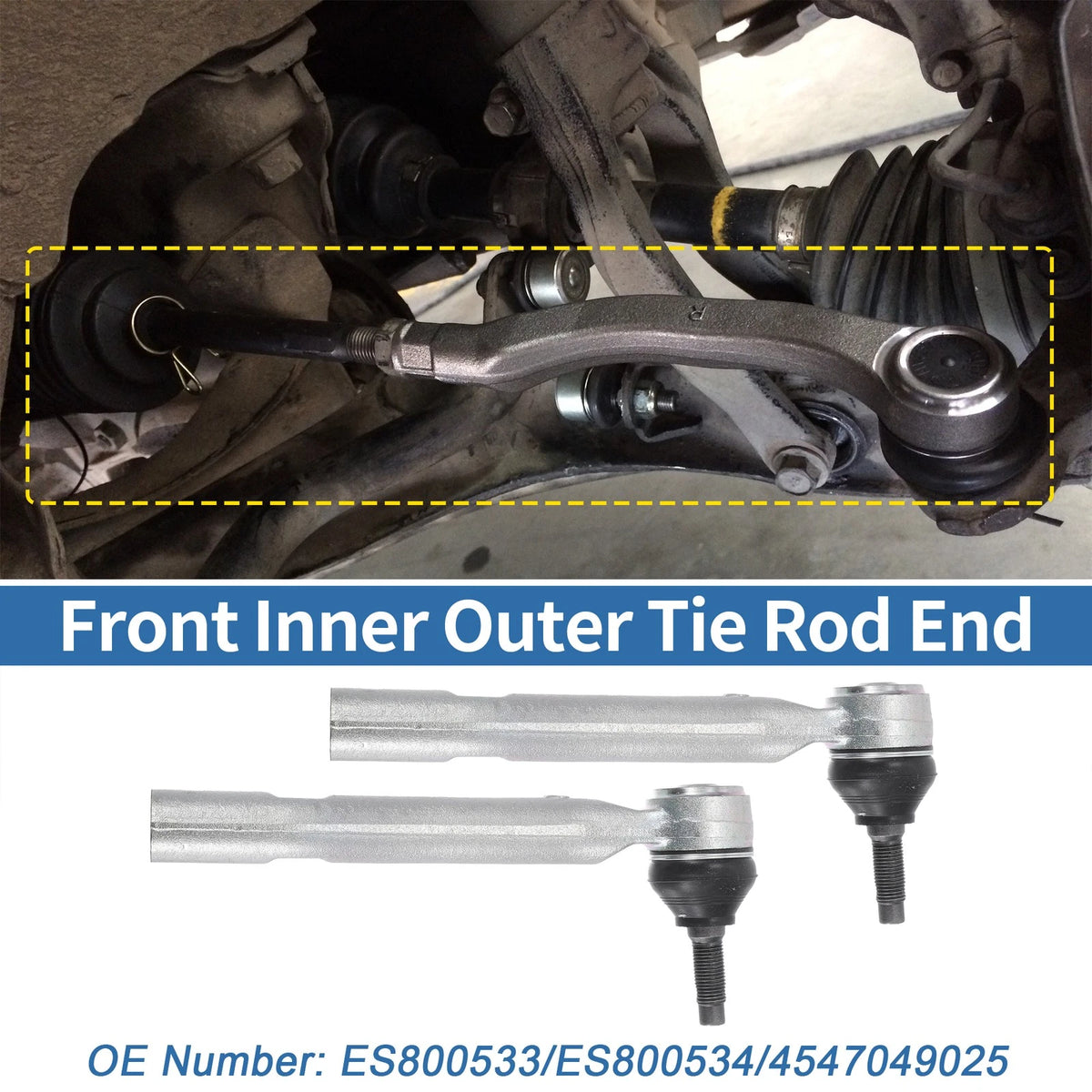 2pcs Front Outer Tie Rod End Links Replacement for Lexus RX350 RX450h (2016–2022)