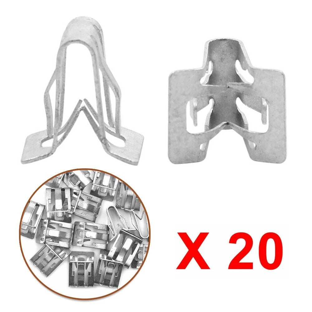 20 Silver Retainer Clips for Auto Dash Wires and Cables